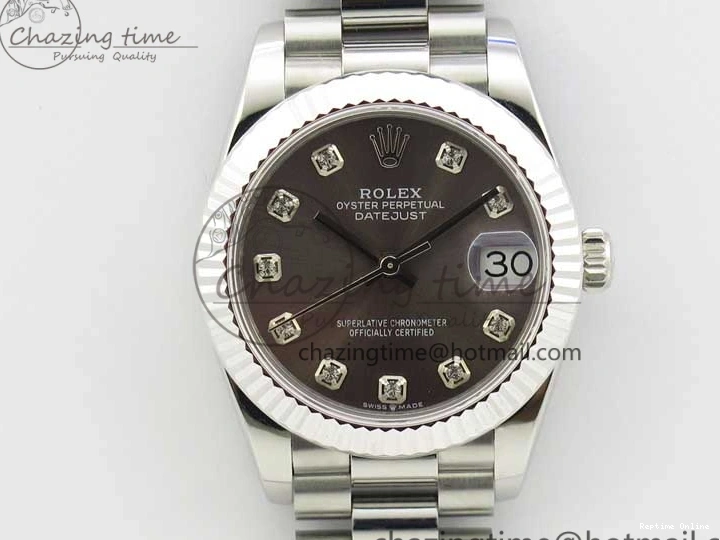 0416 Datejust 31mm 278275 SS BP Maker Best Edition Gray Crystals Markers Dial on SS President Bracelet SunProtective 3090